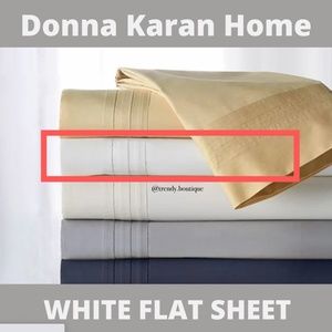 NIB Donna Karan‎ Collection 510 Supima Cotton Flat Sheet White [ QUEEN ]
